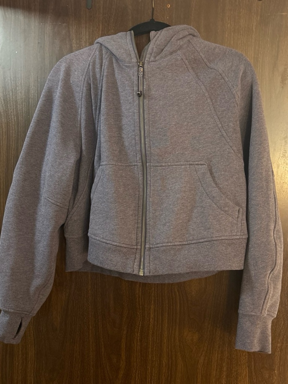 lululemon athletica heather mauve purple Scuba croppedFull-Zip Hooded Sweatshirt
